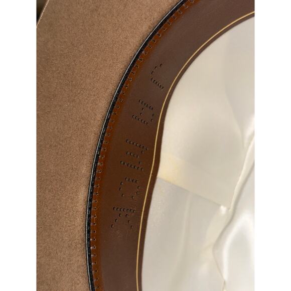 Optimo Chicago Premium Beaver Felt Fedora – Size 7½ (60 cm)Camel/Brown Wide Brim - Picture 8 of 11